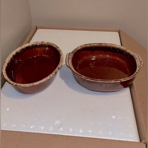 3 Antique brown drip casserole dishes